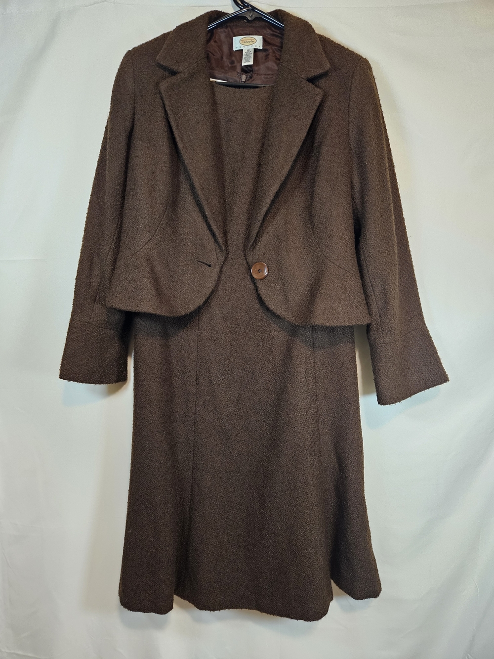 Talbots Brown Wool-Blend Blazer and Skirt Set